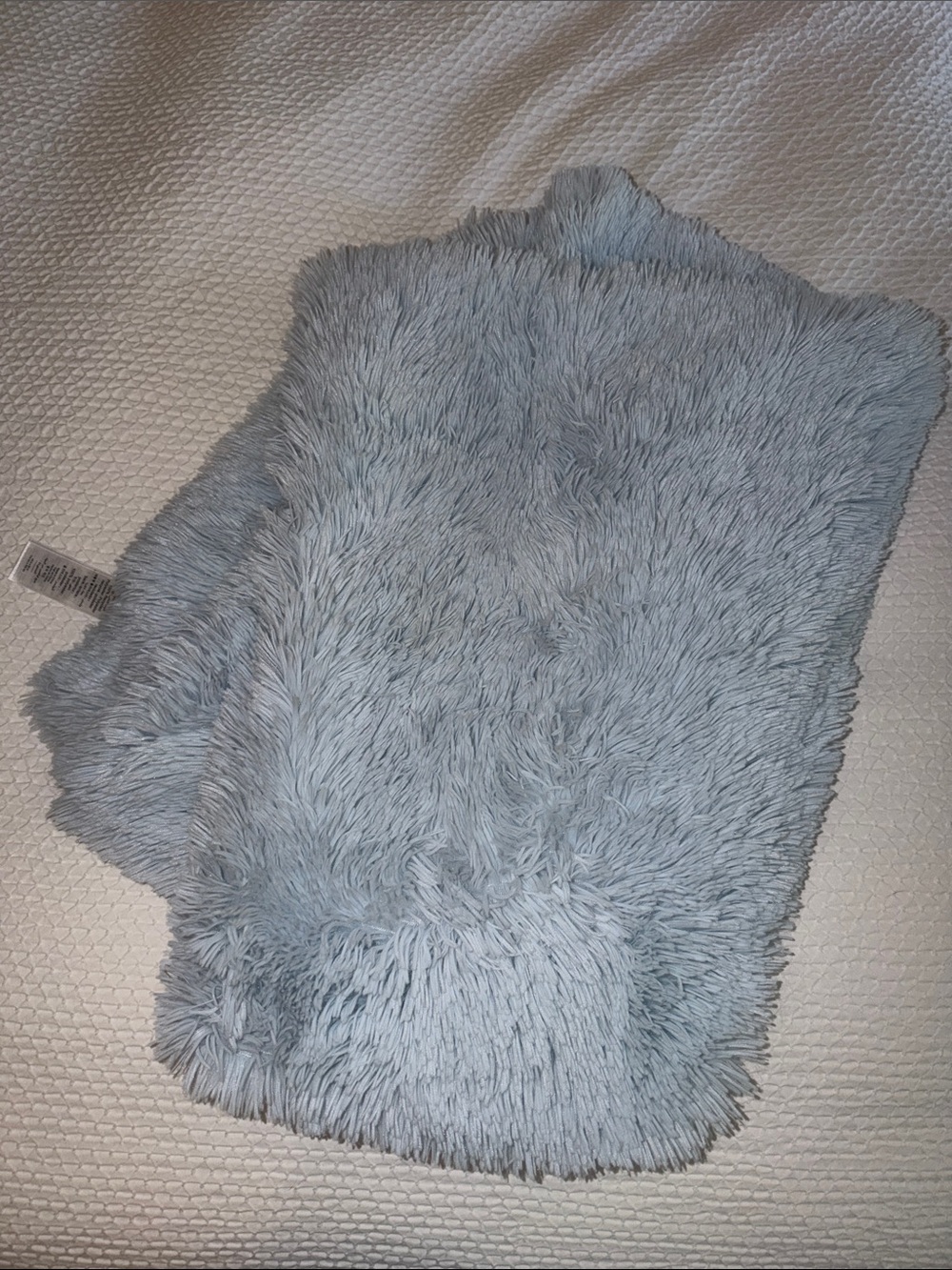 Pottery Barn Teen Plush Faux-Fur Light Blue Throw Blanket
